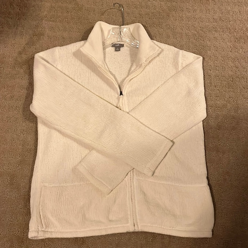 JJill zip up cardigan - ivory
